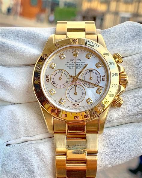 rolex 18kt daytona watch|rolex daytona gold with diamonds.